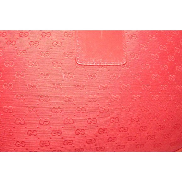 Vintage Gucci Red Micro Guccissima Print Canvas with Red Leather Crossbody - Picture 7 of 16